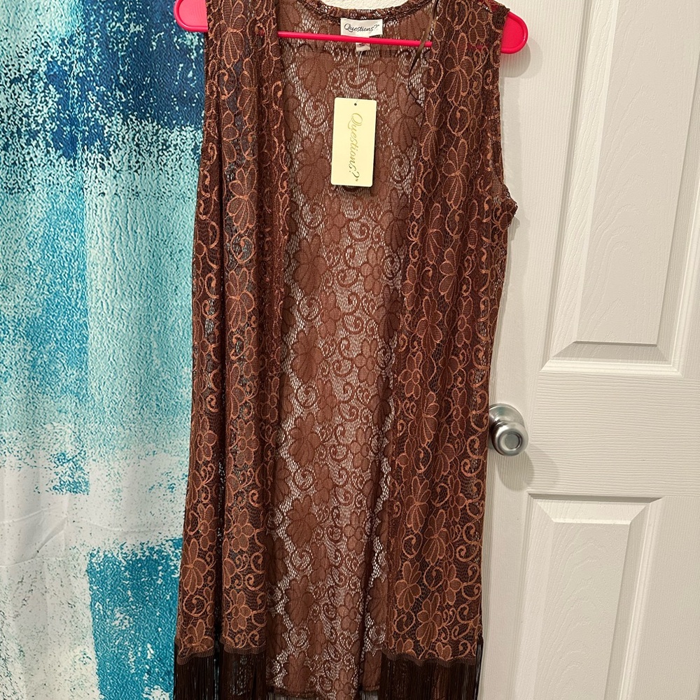Elegant Brown Lace Dress